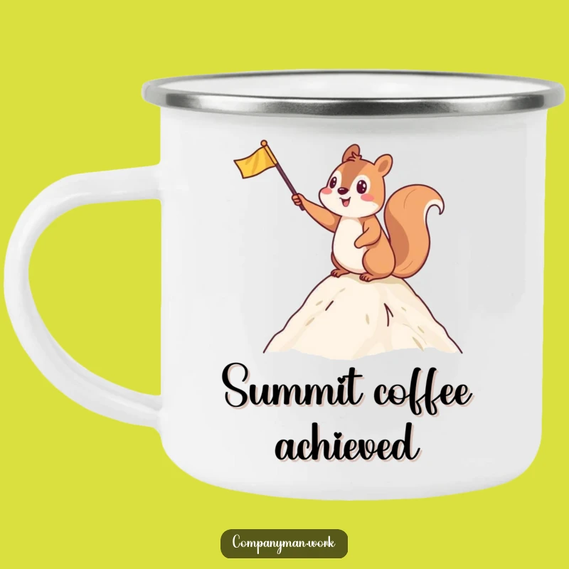 Funny Squirrel Summit Camping Mug: Celebrate Adventures with Rugged Humor