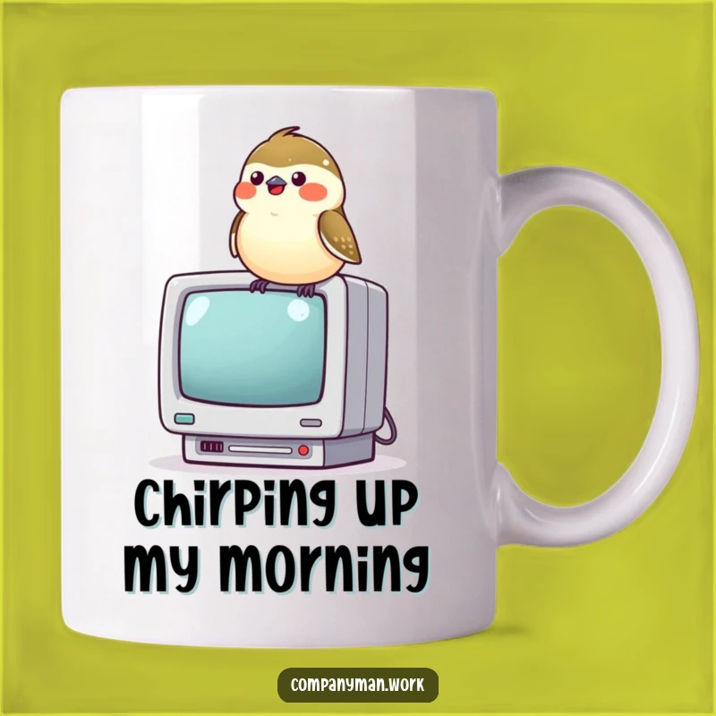Funny Chickadee Computer Mug: Cheerful Tech Humor Gift for Bird Lovers