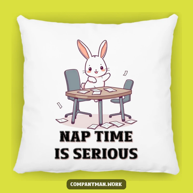Funny Bunny Mayhem Pillow: Comfy Cushion for Playful Office Vibes