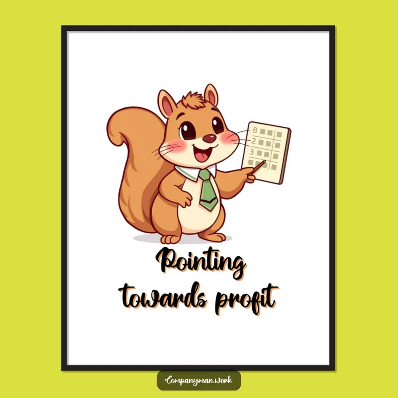 Funny Squirrel Chart Art Print: Hilarious Digital Gift for Instant Insight