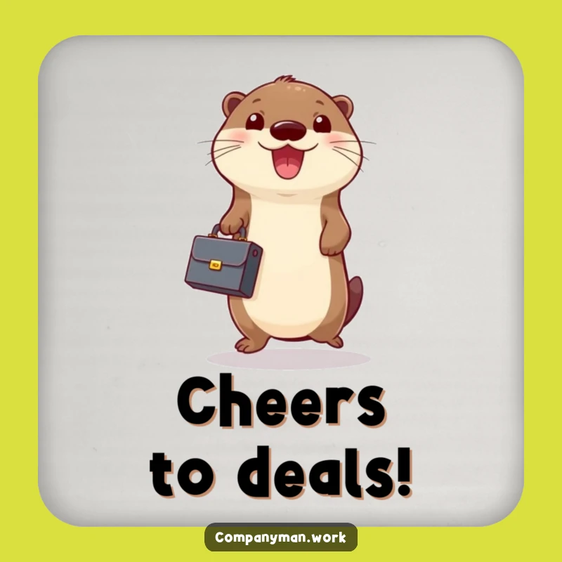Funny Otter Business Drink Coaster: Protect Surfaces with Cheerful Charm