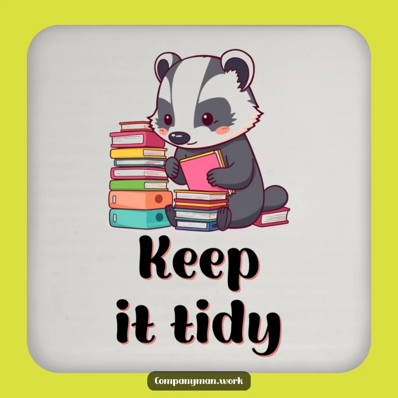 Funny Badger Organizing Folders Drink Coaster: Hilarious Table Protector