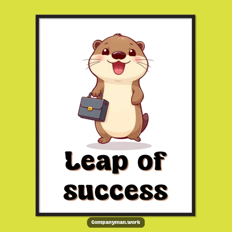 Funny Otter Business Poster: Motivational Wall Art for Achievers