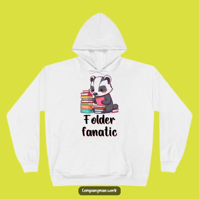 Funny Badger Organizing Folders Hoodie: Cozy & Comical Organizational Gift