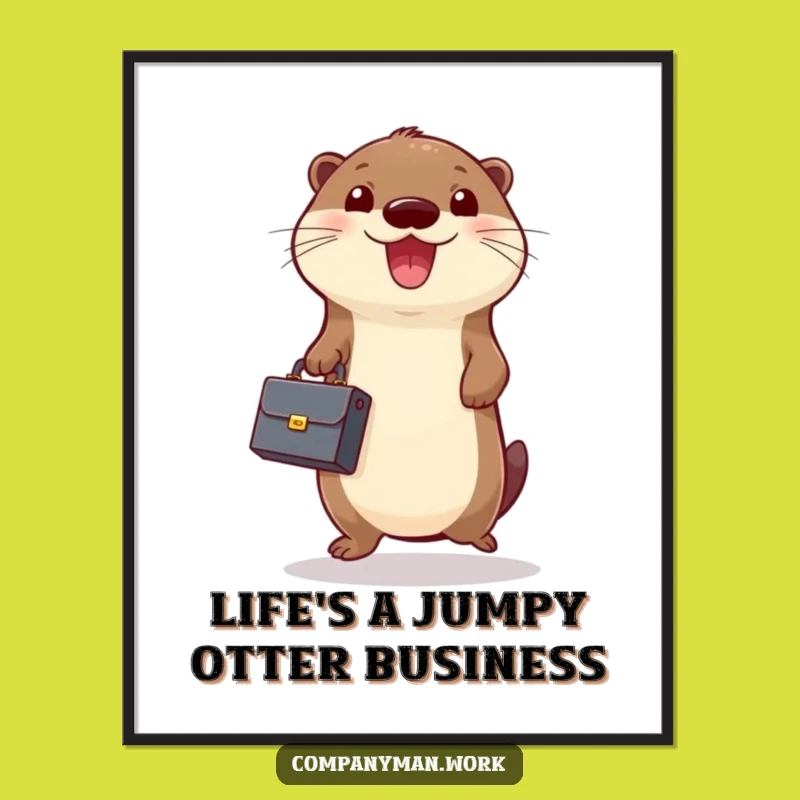 Free Printable Wall Art: Otter's Joyful Leap - Funny Downloadable Decor