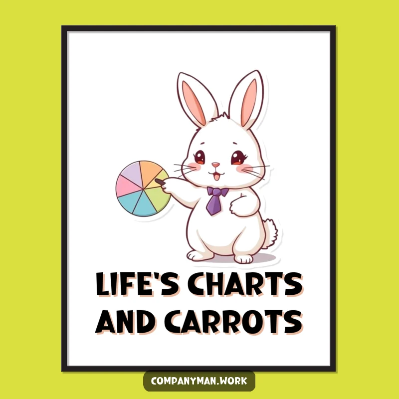 Free Printable Wall Art: Rabbit's Pie Chart Presentation - Funny Downloadable Decor