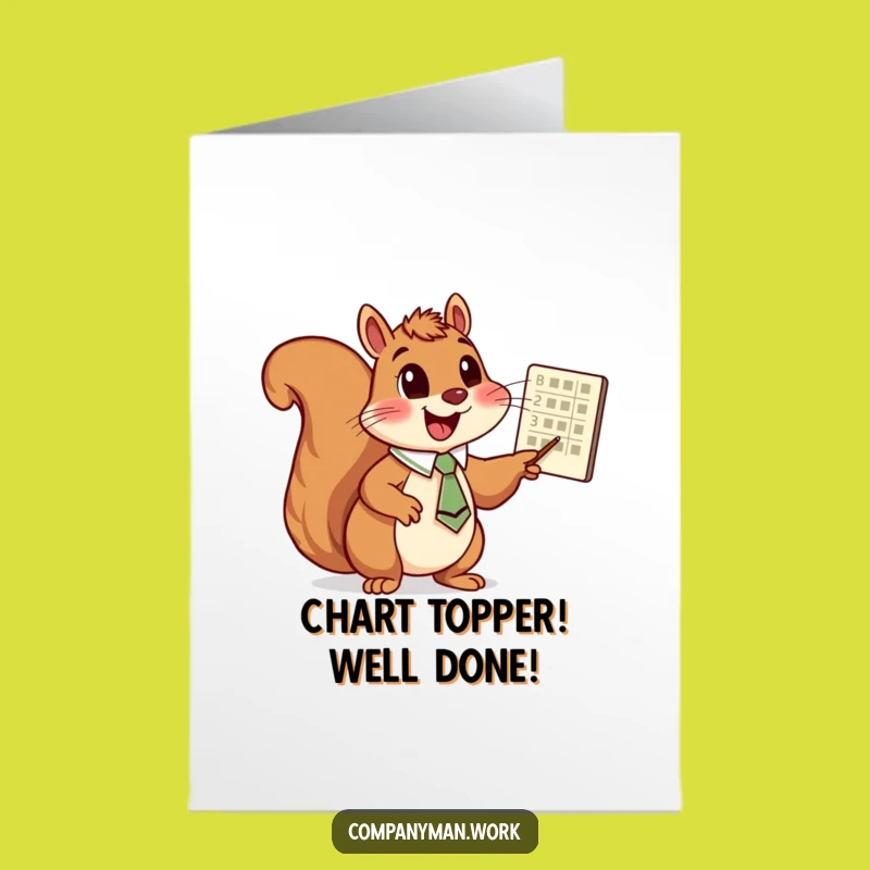 Free Printable Congrats Card: Chart Squirrel, Upbeat Downloadable Gift for Great News