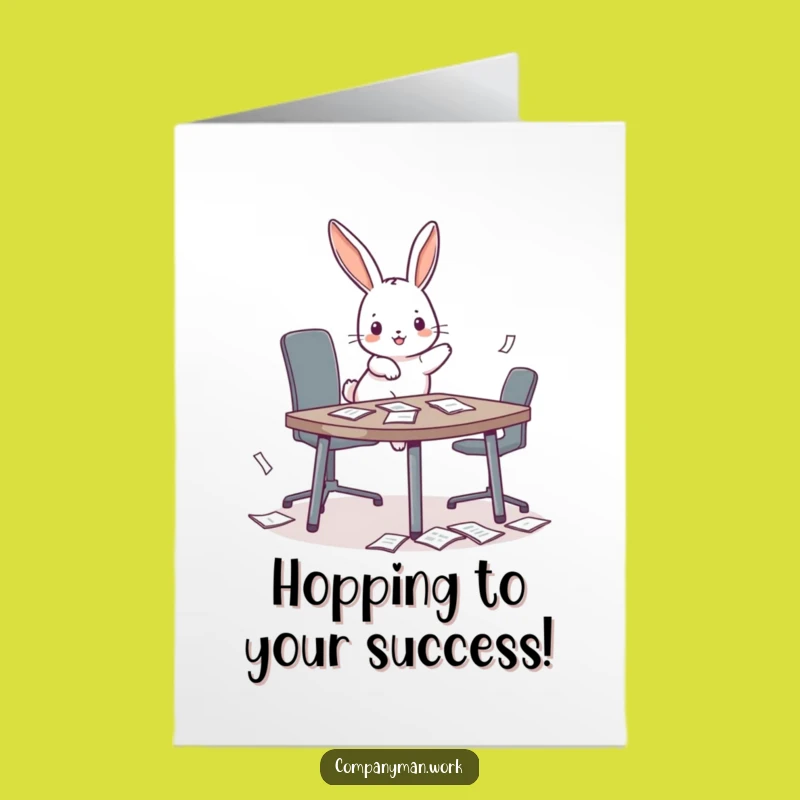 Free Printable Congrats Card: Bunny Conference Chaos - Downloadable Achievement Gift