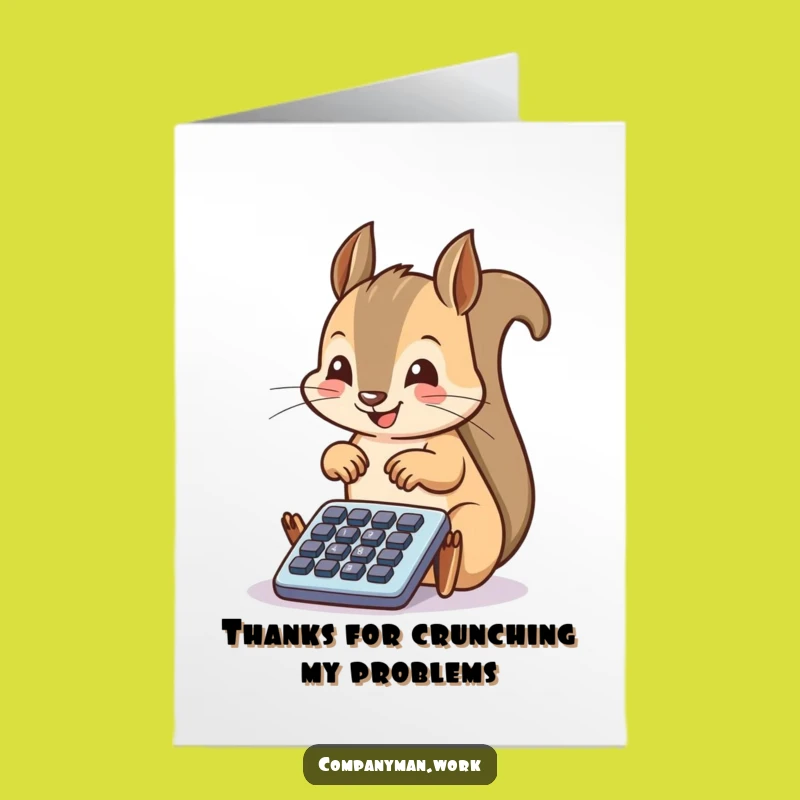Free Printable Thank You Card: Funny Squirrel Calculator design, Perfect Downloadable Gift
