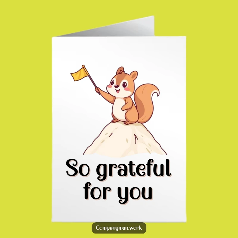 Free Printable Thank You Card: Grateful Squirrel Climber, Downloadable Appreciation