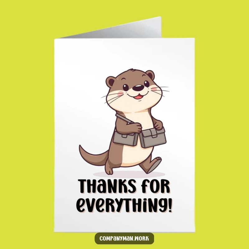 Free Printable Thank You Card: Business Otter, Professional Downloadable Gift for Great Service