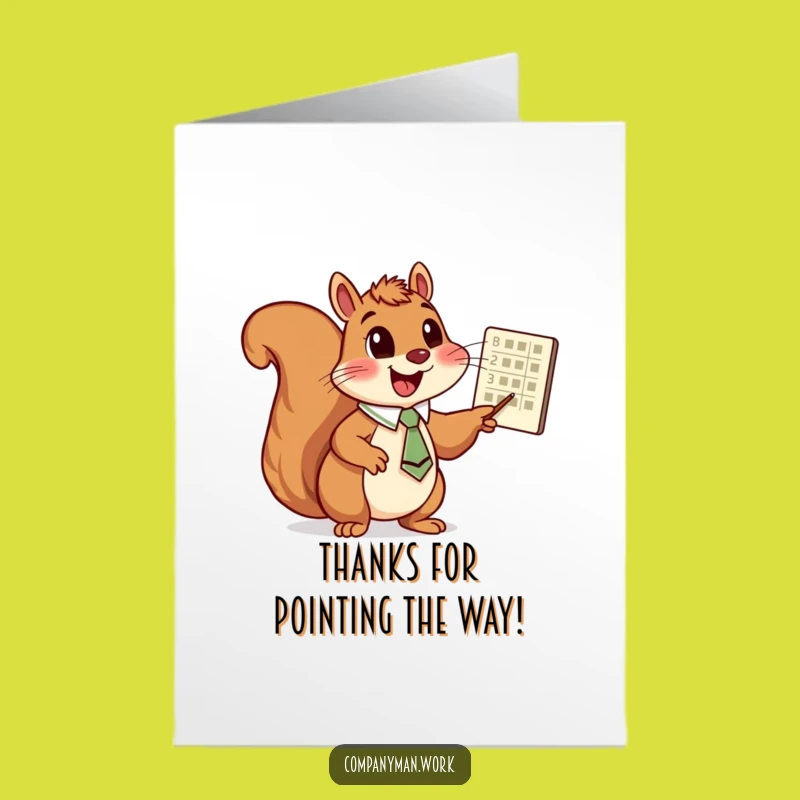 Free Printable Thank You Card: Chart Squirrel, Appreciative Downloadable Gift for Great Advice
