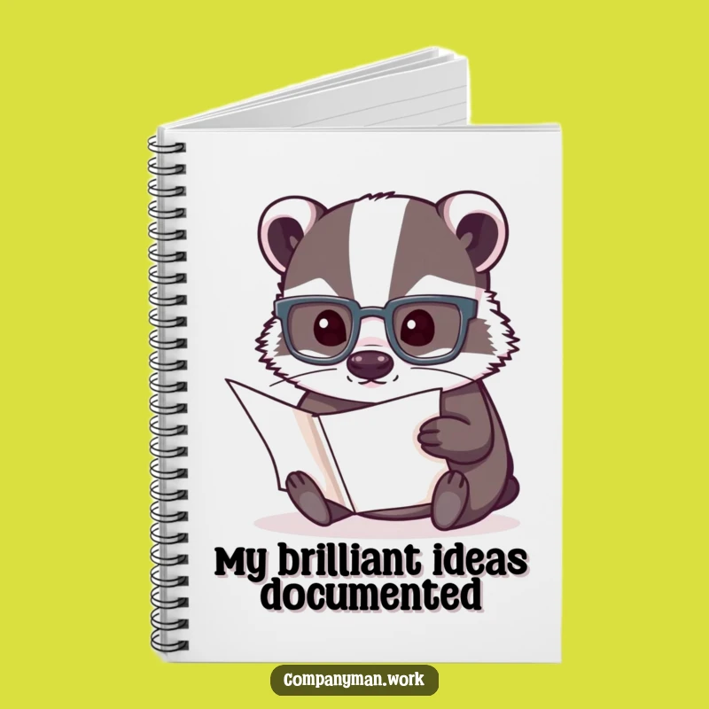 Funny Badger Notebook: Witty Journal for Ideas and Study Notes