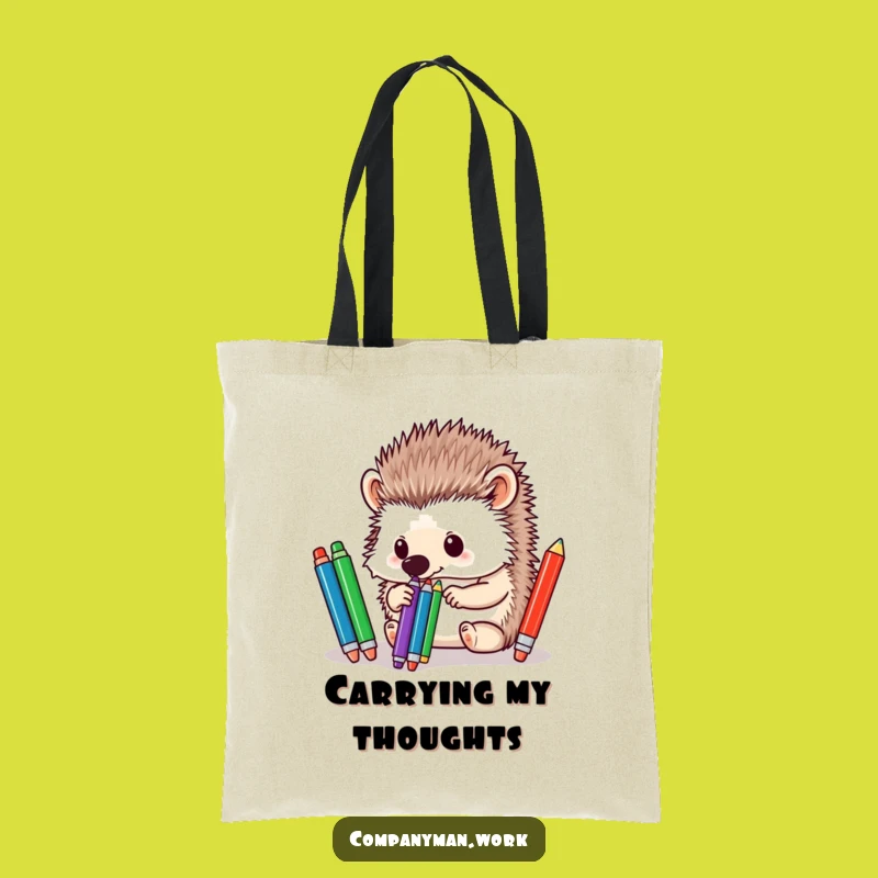 Funny Hedgehog Pen Sorter Tote Bag: Carry Your Supplies with Style