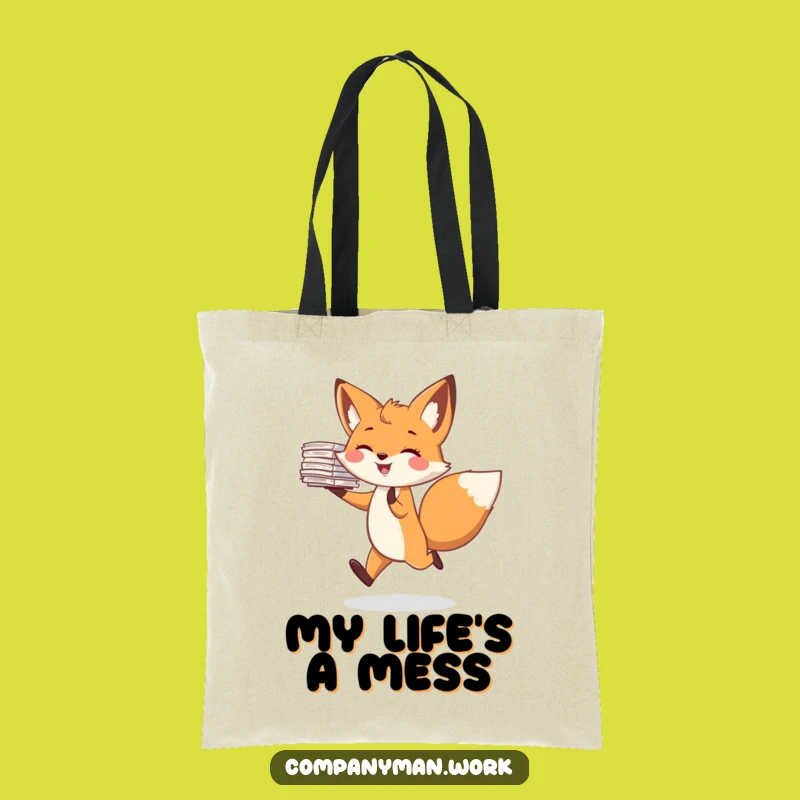Funny Fox Skipping Papers Tote Bag: Whimsical & Practical Funny Gift
